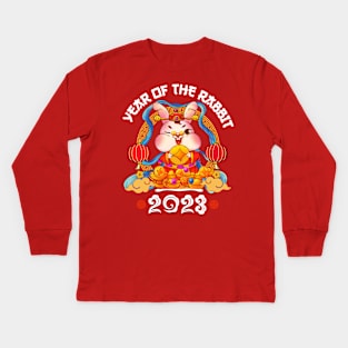 Happy Chinese New Year 2023 - Year Of The Rabbit Zodiac 2023 Kids Long Sleeve T-Shirt